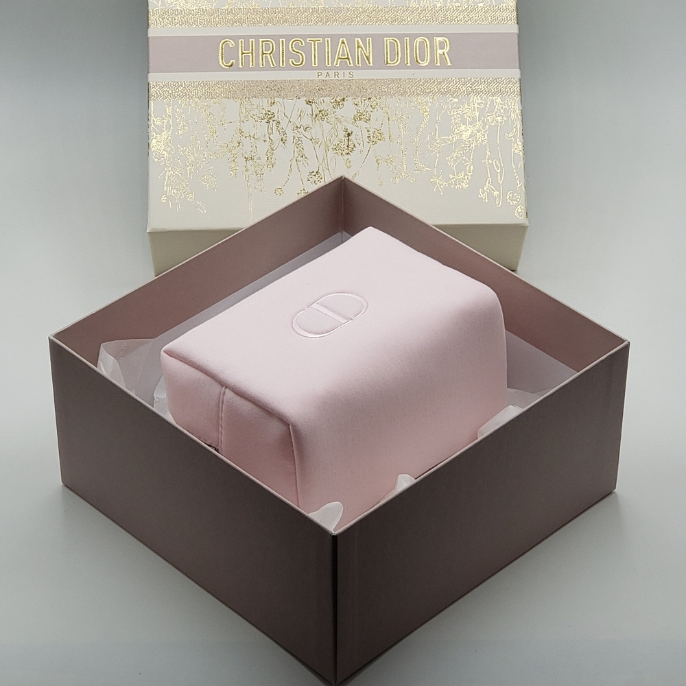 Dior Pink Cosmetic Bag Leather Minimalist Design - Picture 2 of 12